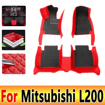 Pagal Užsakymą Pagaminti Odos Automobilio Grindų Kilimėliai Mitsubishi L200 Triton 2016 2017 2018 2019 2020 2021 Kilimai Kilimėliai Pėdų Pagalvėlės Priedai