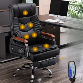 Paramos Atgal Vykdomojo Biuro Kėdė Massager Kojoms Dizaineris Ergonomiška Biuro Kėdė Modernus Odinis Karieta Biuro Baldai