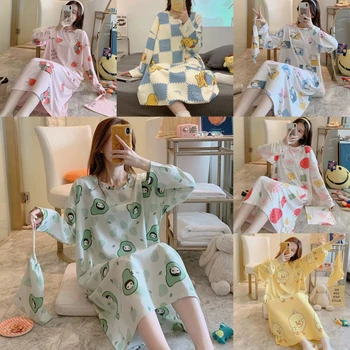 Ponios korėjos versija pižama Pavasarį ir Rudenį ilgomis rankovėmis pižamą Mielas didelio dydžio homewear Studentų Ilgą Pižamą