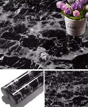 PVC Sutirštės atsparus Vandeniui Ir aliejui-įrodymas, Marmuro Tapetai lipnios Lipdukas Vonios Spintelė Kaitlentės Darbalaukio dekoratyvine Plėvele