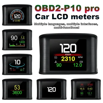 QD Universalus OBD Head Up Display Automobilių Digital Smart Matuoklis Greitis APS / min Vandens Temp Kuro sąnaudos Vairavimo Laikas, nuvažiuotas Atstumas