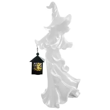 Ragana Su Senovinių Žibintų Dervos Cracker Barrel Dvasios LED Žibintų Helovinas Vaiduoklis Statula Dėl Baisu Dekoro Dvasios Statula