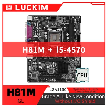 Restauruotas H81M-GL Plokštė LGA1150 i5-4570 Nustatyti Rinkinys su Procesoriumi