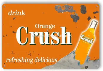 Retro Dekoro Ženklai Metalo Derliaus Orange Crush Garažas Plakatai Vyrų Derliaus Licencijos Plokštės, Metalo Sienos Ženklai Maisto Sutraiškyti 8X12 Colių
