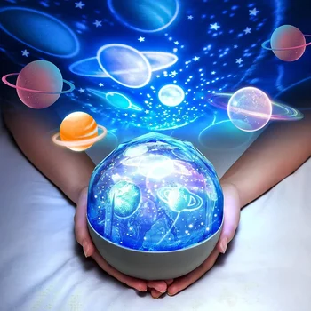 Saulės Sistema, Projektorius, Šviesos Vaikai, 360°Besisukantis + 5 Filmų Nakties Šviesos Projektorius Vaikams Dekoras, Planetų Planetariumas Projektoriaus Lempa