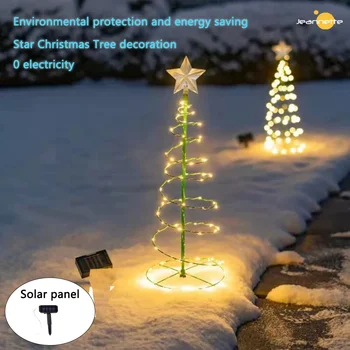 Saulės Šviesos Lauko Kalėdų Medžio Šviesos Stendas, Sodas LED Žemės Lempos String Vandeniui IP65 Žvaigždės Vestuvių Dekoratyvinės Šviesos Lempos