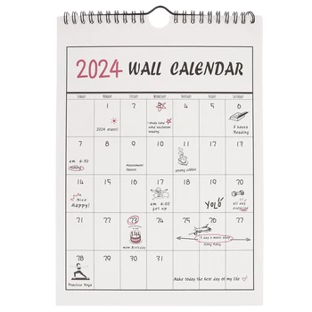 Sieniniai Kalendorius 2024 Šį planą, šį darbą Punch kortelės sieninio kalendoriaus Spiralės Privalomas kalendorinio Mėnesio kalendorius sienų apdaila