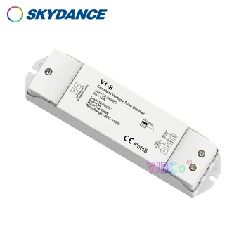 Skydance V1-S vienos spalvos LED juostelės juosta nuolatinė Įtampa AC Push-Artimosios šviesos Reguliatorius 12V 24V Simistorių tamsos nespalvoti šviesos Reguliatorius