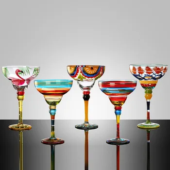 Spalvos Margaret Vyno Krištolo taures už Šampano Kokteilis Stiklo Taurės Viskio Taurės HomeParty Drinkware Baras Priedai