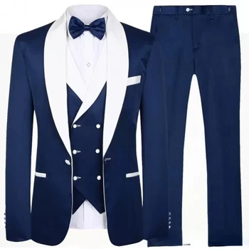 Specialūs Royal Blue Vyrų Kostiumas 2023 Jaunikis Tuxedos Piko Atvartas Geriausią Vyro Kostiumai Vyrams Vestuvių Kostiumai (Švarkas+Kelnės+Liemenė)