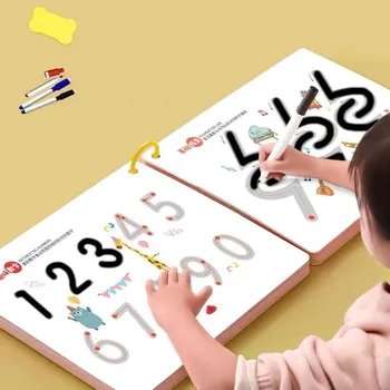 Stebuklinga Sekimo Darbaknygę Daugkartinio Naudojimo Magija Praktikoje Copybook Kontrolės Mokymo Knyga Vaikams Montessori Piešimo Švietimo Raštinės Reikmenys
