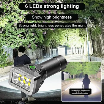 Stiprus Šviesos LED Žibintuvėlis USB Įkrovimo Zoomable Taktinis Žibintuvėlis Nešiojamų Lauko Kempingas, Žygiai Avarinė Lempa