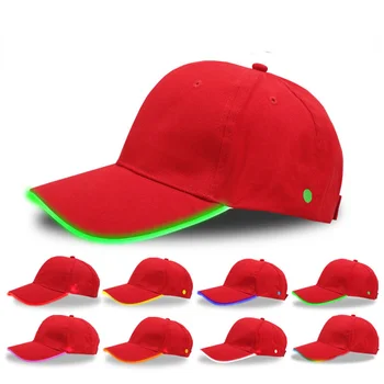 Suaugusiųjų LED Beisbolo Kepurė Hat Lauke, Bėgiojimas Hip-Hop Grupė Atostogų Nigh Veikia su Šviesos Kraštų Raudona Balta Juoda Helovinas