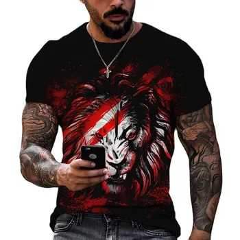 Tigro Kova su Gyvūnų Žvėris Aštri Liūtas/leopardas Spausdinti 3D T-shirt Streetwear Hip-Hop Moteris marškinėliai Negabaritinių Mados Karšto Y2k Viršūnės