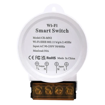 Tuya WiFi Smart Jungiklis Su Įjungimo Stebėti 30A 90-250V AC Smart On/off Jungiklis Su Matavimas, Valdymo Balsu Pažangaus Gyvybės APP