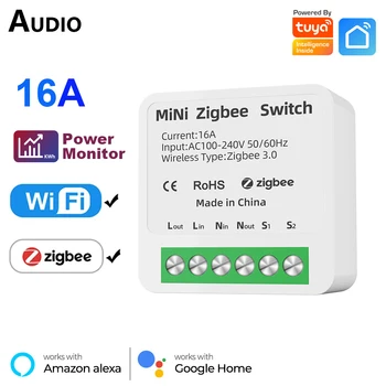 Tuya Zigbee Wifi Smart Switch 2 Modulis: Taip Valdymo pultas su Energijos Monitorius App Kontrolės 