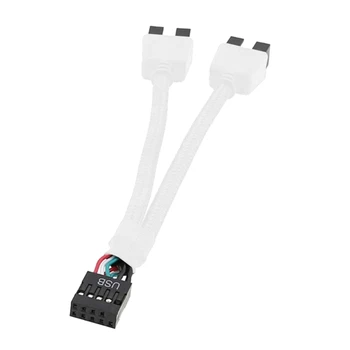 USB 2.0 9Pin Dual 9Pin Ekranuotą Kabelį už geresnį Stabilumą ir Apsaugą, Kompiuterių Plokštės