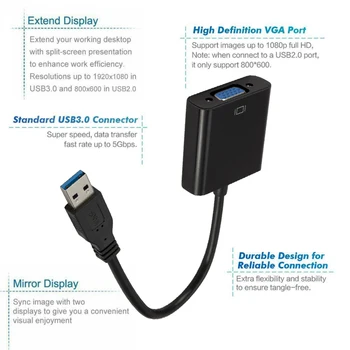 USB į VGA Adapteris ,USB 3.0 