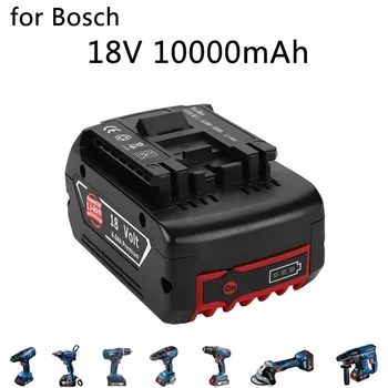 Už 18V Bosch 10000mAh Įkrovimo Galia Įrankiai Baterija su LED Li-ion Pakeitimo BAT609, BAT609G, BAT618, BAT618G, BAT614