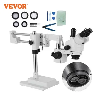 VEVOR 3,5 X-90X Trinokulinis Stereo Skaitmeninis Mikroskopas su 360°Swiveling vienu metu-Židinio Paramos Kamera Ryšio Lab Optiniai Prietaisai