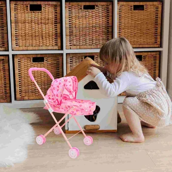 Vežimėlis Vežimėlis Priedai Meilės Krepšelį Baby Kūdikių Lėlės Mergina Žaislai, Abs Įvairenybės Stovo