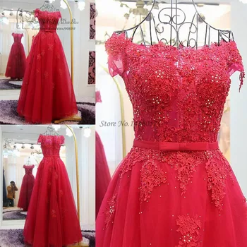 Vintage Red Vestuvių Suknelė iki 2017 m. Nėrinių Vestuvių Suknelės Vestido de Noiva de Renda Princesė Nuotaka Suknelės Plius Dydžio Bžūp Rankovėmis Zawalcowany