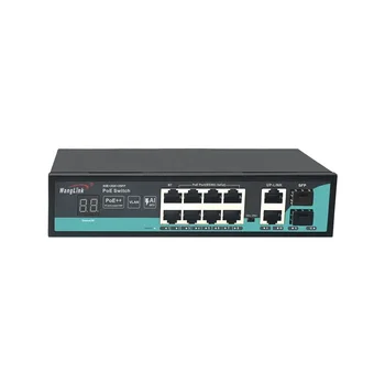 Wanglink PoE Gigabit Switch 8 port+2 Uplink+2 SFP AI POE Switch su Skaitmeninės Vamzdis Ekranas IP Kameros