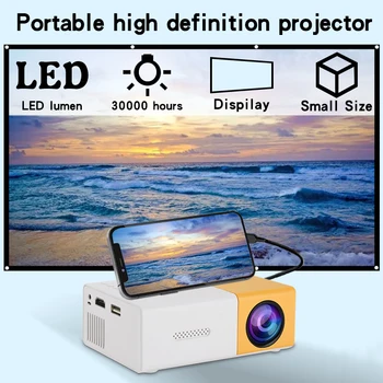 YG300 Plug-in telefonas LED aukštos raiškos mini projektorius namų nešiojamasis projektorius USB ir SD įkroviklio galios projektorius