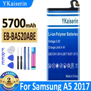 YKaiserin Battery EB-BA520ABE Samsung Galaxy A5 5 2017 A520 A520F SM-A520F 5700mAh Batterie + Nemokamas Įrankiai