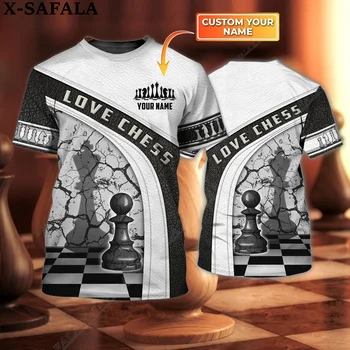 Šachmatų Žaidėjas Mėgėjams Užsakymą 3D Spausdinimo O-Kaklo Vasaros Negabaritinių Šortai Rankovėmis Jersey Vyrų Mados Drabužių Streetwear Unisex Tee Viršų