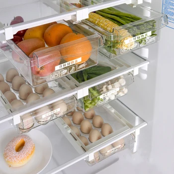 Šaldytuvas Organizatorius Vaisių, Kiaušinių Šaldytuvas stalčiuko Pagal-lentynos, Šaldytuvo Stalčių Dėžutė Šviežių išlaikyti Virtuvės Organizatorius