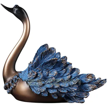 Šviesos Prabanga Kūrybos Swan Vyninės Dervos Imituojant Gyvūnų Kambario Vyninės Apdailos Šiuolaikinio Meno Ornamentais